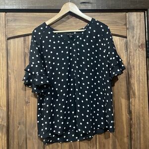 Worthington Black and White Polka Dot Blouse